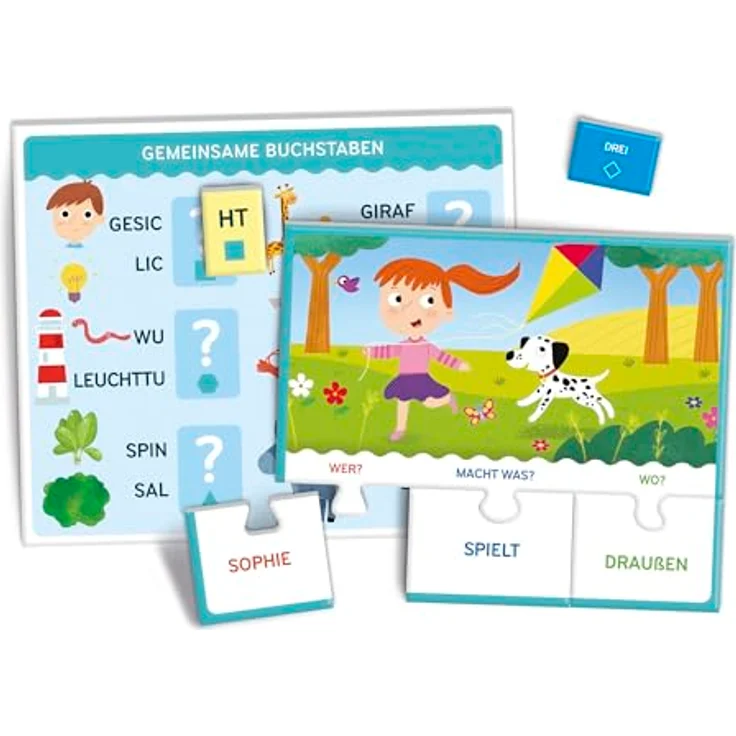Clementoni® Spiel Education, Lese-Spiel mit 6 Schreib- und Löschtafeln, Lernspiel Made in Italy – Bild 3