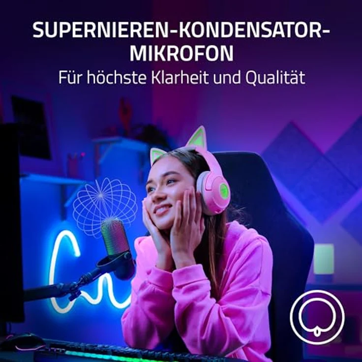 Razer Seiren V3 Chroma - RGB-USB-Mikrofon mit Tap-to-Mute (Reaktive Beleuchtung, Supernieren-Kondensator-Mikrofon, Digitaler Verstärkungsbegrenzer und integrierter Schockdämpfer) Schwarz – Bild 4