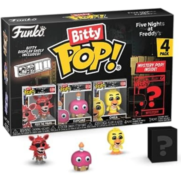 Funko Bitty Pop! Five Nights at Freddy's (FNAF) - Foxy 4PK - Sammlerstück Stapelbares Display-Regal Inklusive, 0.9 Inch (2.2 cm) - Funko – Bild 1