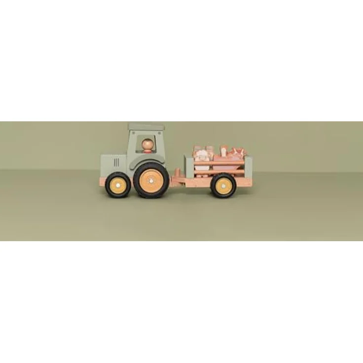 Little Dutch 7149 FSC Holz Traktor mit Anhänger grün - Little Farm - Preisvergleich – Bild 3