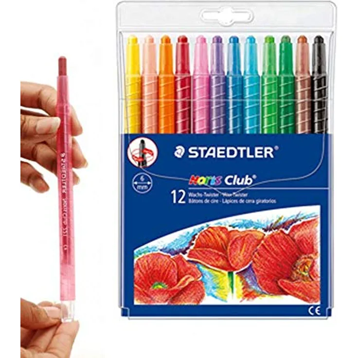 Staedtler SG Bildung 221 nwp12 ST Noris Club Wachs-Twister, 12 Stück, A4 Größe, 100 g, 54 Blatt pro Pad