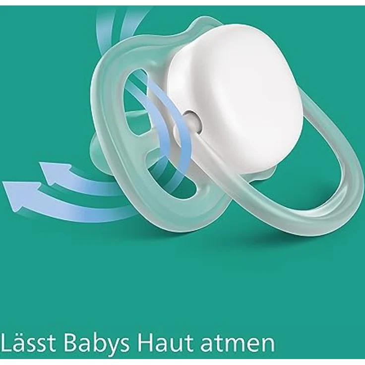 Philips AVENT ultra air Schnuller SCF085/66, 4er Pack, BPA-frei, atmungsaktiv mit großen Luftlöchern, inkl. Transport- und Sterilisationsbox, Schildkröte/Wal, für Babys 6-18 Monate – Bild 2