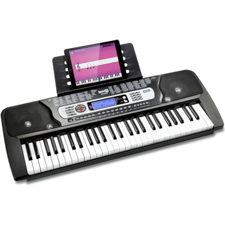 RockJam - RJ654 - Tragbares 54-Tasten Digital Keyboard mit Notenständer und Interaktivem LCD-Bildschirm – Bild 2