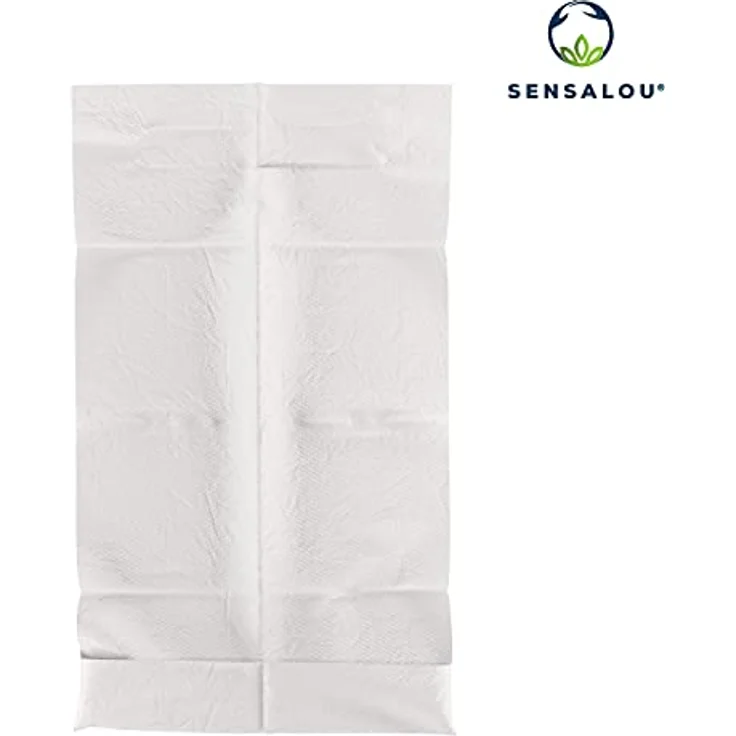 Sensalou Lätzchen Ess-Schürze Einweg Latz für Erwachsene, 100er Pack mit Auffangtasche, 63 x 37 cm – Bild 5