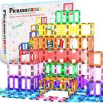 PicassoTiles PT42 Designer Artistry Kit 42pcs Set Magnet Building Tiles Clear Color Magnetic 3D Building Block - Educational, Inspirational, Conventional, Recreational