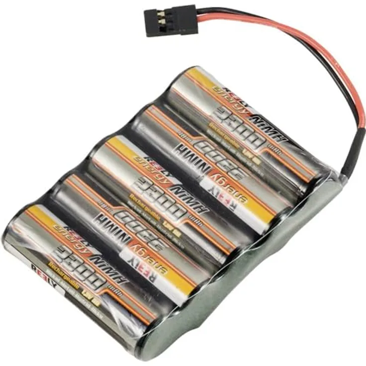 Reely Modellbau-Akkupack (NiMh) 6 V 2300 mAh, 5 Mignon (AA) Zellen, Side-by-Side mit JR-Buchse, selektierte Zellen, Silikonkabel