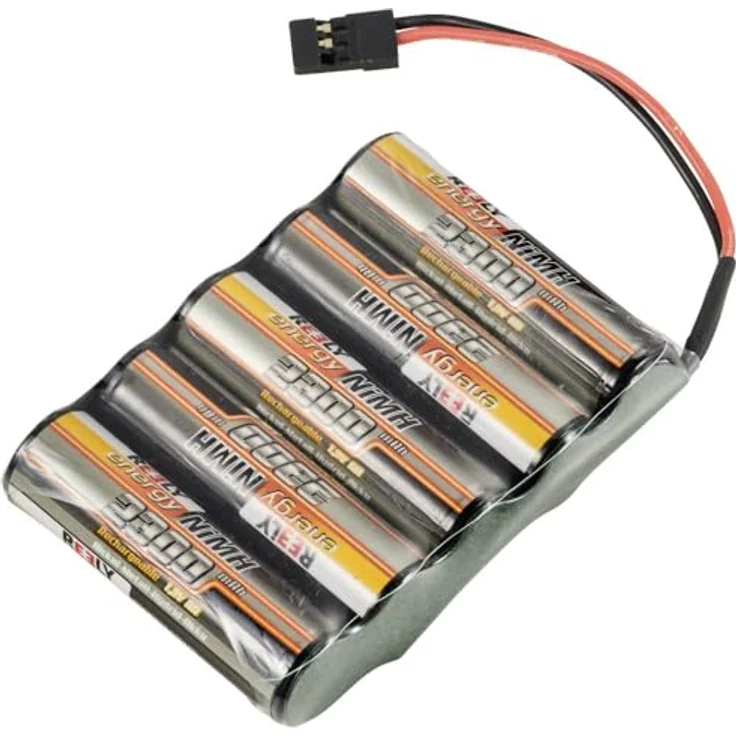 Reely Modellbau-Akkupack (NiMh) 6 V 2300 mAh, 5 Mignon (AA) Zellen, Side-by-Side mit JR-Buchse, selektierte Zellen, Silikonkabel – Bild 1
