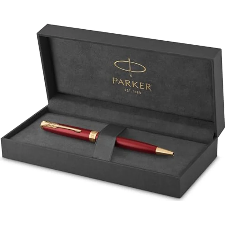Parker Pen Sonnet, Schreibstift in Rot mit goldenen Akzenten - zeitlos elegant und hochwertig – Bild 1