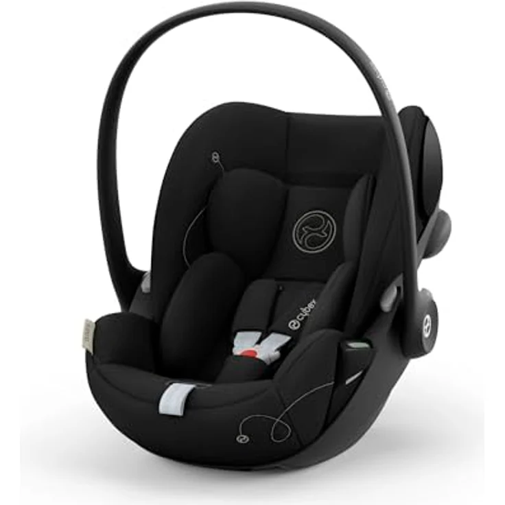 CYBEX Gold Babyschale Cloud G i-Size Comfort, Inkl. Neugeboreneneinlage, Ab Geburt bis ca. 24 Monate, Für Kinder ab 40 cm bis 87 cm, Max. 13 kg, Moon Black – Bild 1
