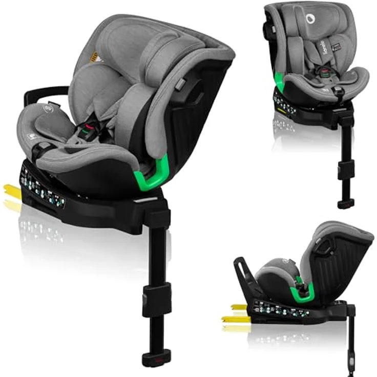 lionelo Autokindersitz HARMONY I-SIZE, von Geburt bis 12 Jahre, 0,00-36,00 kg, (Set), Basis 360'/ISOFIX/i-SIze/Gürtelalarm, Bambusstoff, viele Annehmlichkeiten – Bild 2