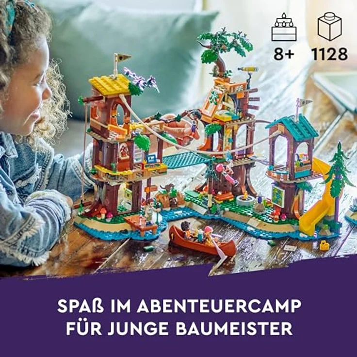 LEGO Friends Baumhaus im Abenteuercamp, Spielset mit 5 Spielfiguren und 5 Tieren, Geschenkidee für kreatives Spielen, Sportspielzeug 42631 – Bild 2