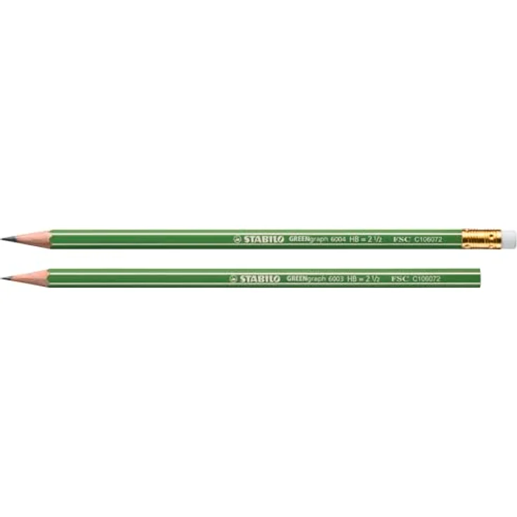 STABILO Bleistift GREENgraph 6003, 12er-Pack HB (mittelweich), Sechskant, grün, ohne Radiergummi – Bild 4