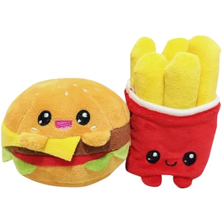 Joy Toy Yummis Together Plüschfiguren 2er-Pack Burger & Pommes, 15 cm groß, in Take Away Bag 21 x 21 cm – Bild 2