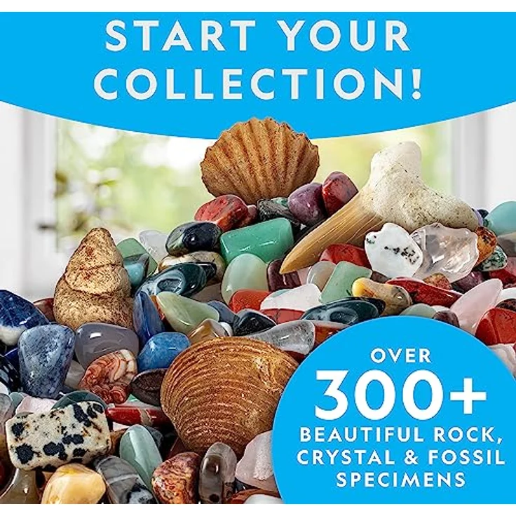 NATIONAL GEOGRAPHIC Edelsteine und Fossilien Set - 200-teiliges Set mit Geoden und Echten Fossilien -Rosenquarz Jaspis Aventurin - Viele Weitere Kristalle und Edelsteine für Kinder – Bild 2