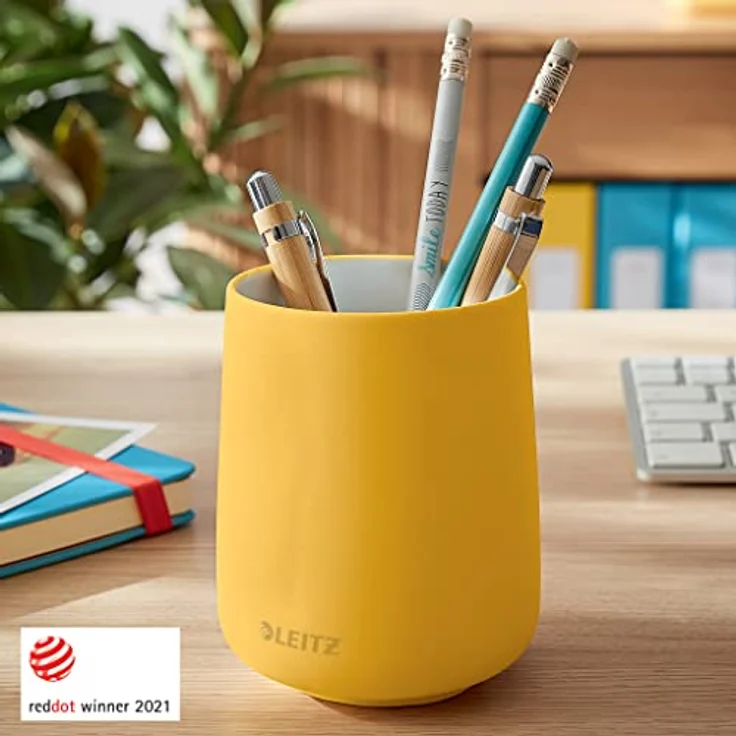 Leitz Stifteköcher, Stiftehalter aus Keramik, Warmes Gelb, Cosy-Serie, 53290019 – Bild 3