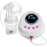 Chicco Elektrische Milchpumpe mit Stimulations- und Extraktionsphasen, 10 Intensitätsstufen, ergonomisches Design, geneigter Sauger, auslaufsicher, Weiß, 150 ml