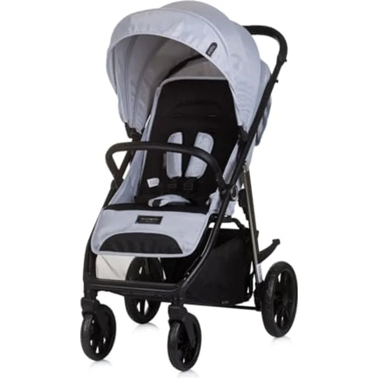 Chipolino Kinderwagen Buggy Insta, klappbar, 3-fach verstellbare Rückenlehne, große Sonnenblende, 5-Punkt-Sicherheitsgurt, Aluminiumrahmen, geeignet ab Geburt bis 4 Jahre, Fußabdeckung, Federung, großer Aufbewahrungskorb – Bild 2