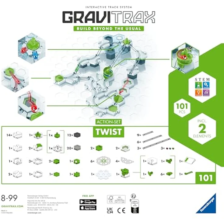 Ravensburger GraviTrax Action-Set Twist 22576. Kombinierbar mit allen Starter-Sets, Extensions und Elements, Konstruktionsspielzeug für Kinder ab 8 Jahren – Bild 2