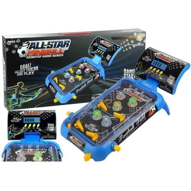 Leantoys Gra Zręcznościowa Pinball Flipper, 53 cm großes elektronisches Geschicklichkeitsspiel mit Fußballmotiven und LCD-Punktezähler