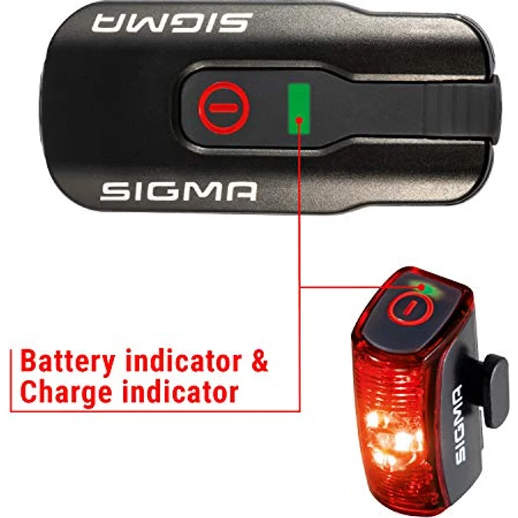 SIGMA SPORT - LED Fahrradlicht Set AURA 60 und INFINITY | StVZO zugelassenes, akkubetriebenes Vorderlicht und Rücklicht – Bild 3