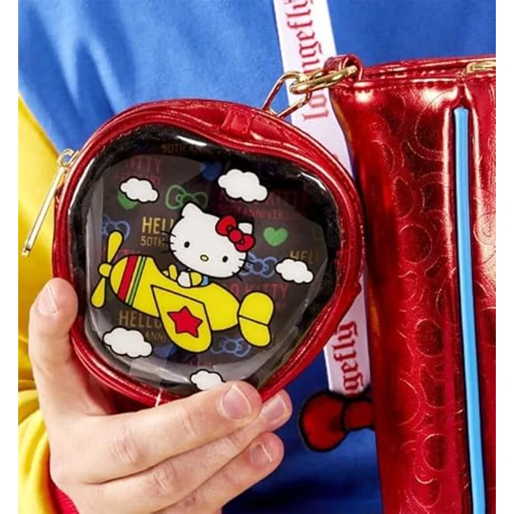 Loungefly, Damen, Portemonnaie, Hello Kitty by Loungefly Tragetasche & Geldbörse 50th Anniversary – Bild 3