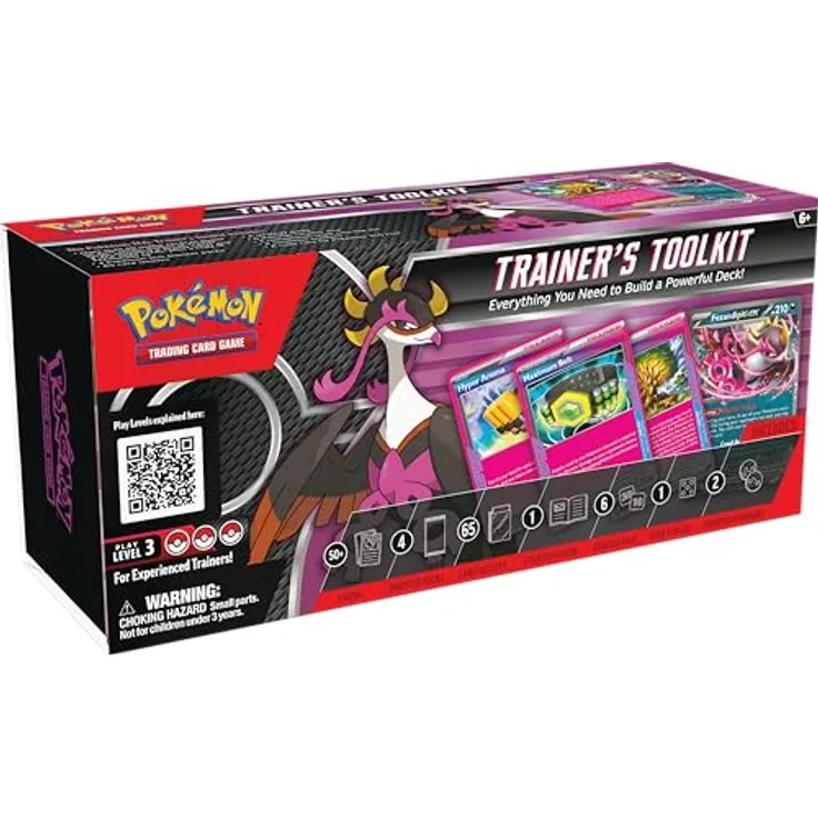 The Pokemon Company Pokémon TCG: Trainers Toolkit 2025, umfassendes Deckbau-Set mit 50+ Karten, inkl. 4 Booster-Packs, Strategieanleitung und Spielzubehör