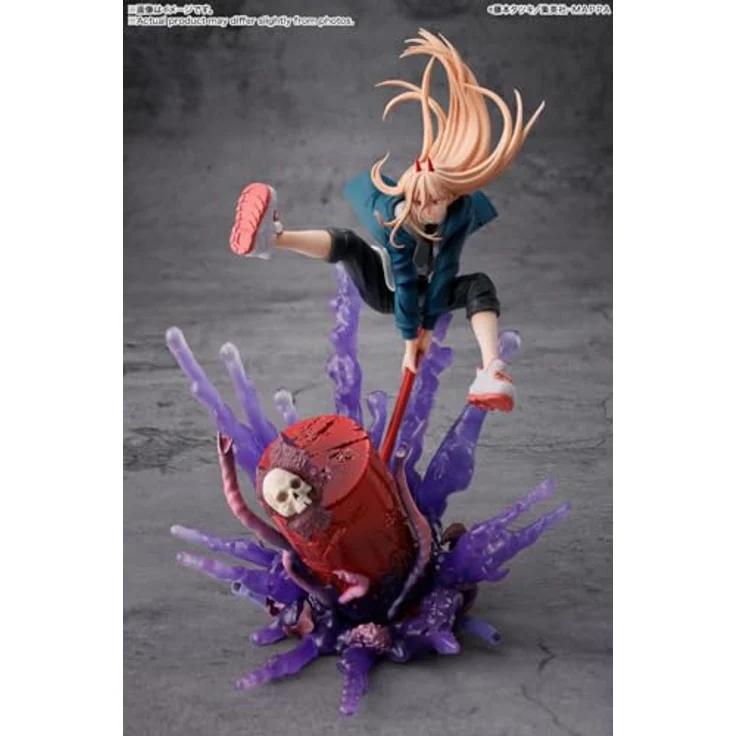 Bandai Figuarts Zero Chainsaw Man Power, Sammelfigur im Kampfdesign gegen den Seegurkenteufel mit Effektteilen – Bild 3