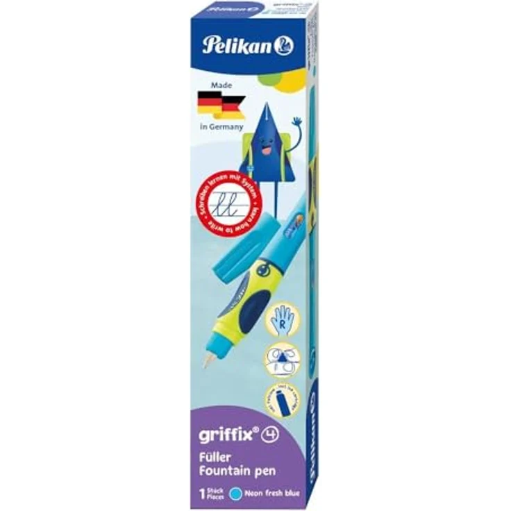 Pelikan Schulfüller Griffix Stufe4 -NeonFreshBlue RH – Bild 7