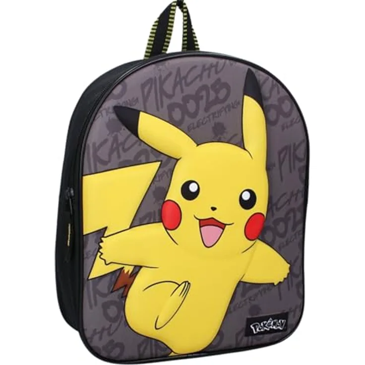 Vadobag Pokemon 3D Rugzak, Kindergartenrucksack mit Pikachu Motiv, Höhe 32 cm, Polyester, verstellbare Tragegurte