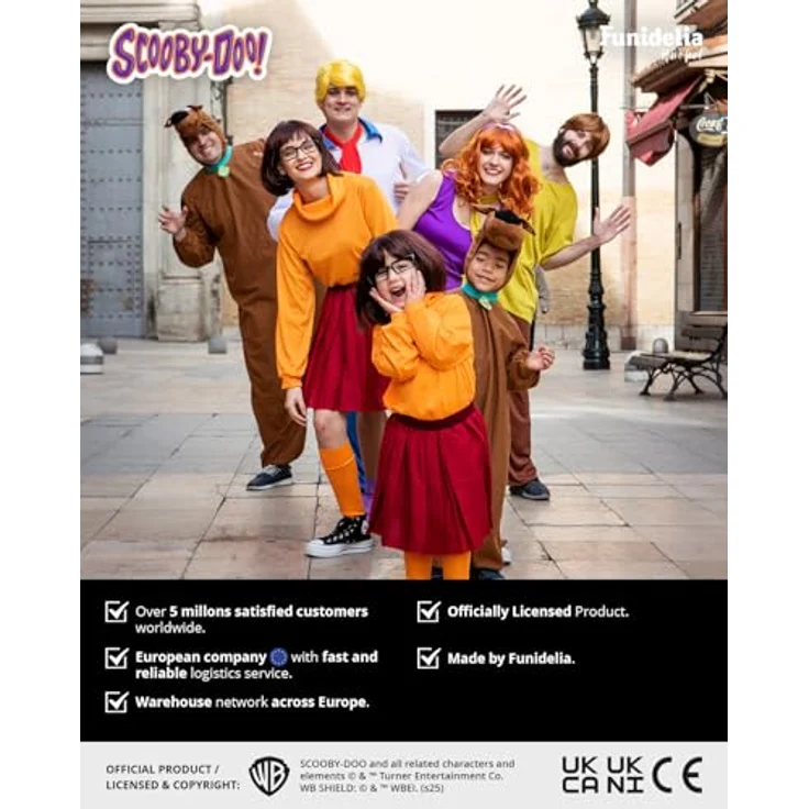 Funidelia Offizielles Daphne Kostüm - Scooby Doo für Damen, lila, enthält Kleid, Schal, Stiefelüberzüge und Perücke, Größe M – Bild 4