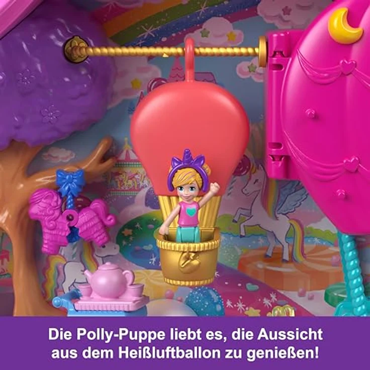 Polly Pocket Playset Unicorn-Partyland, Spielset mit Einhorn-Pinata, 2 Puppen und 29 Accessoires – Bild 6