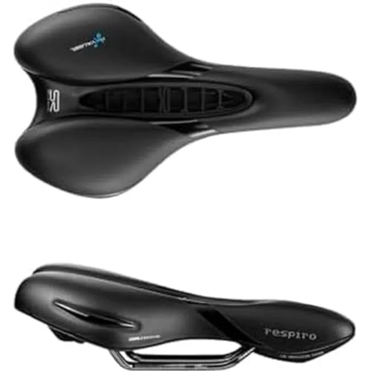 Selle Royal RESPIRO Athletic, Schwarz Fahrradsattel mit Air Ventilation Channel
