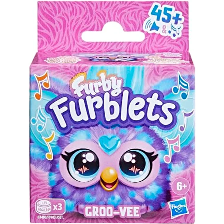 Furby Furblets Groo-Vee Mini, Interaktives Plüschtier mit über 45 Geräuschen in Furbisch, Pastellfarben, Lila, für Kinder ab 6 Jahren – Bild 2