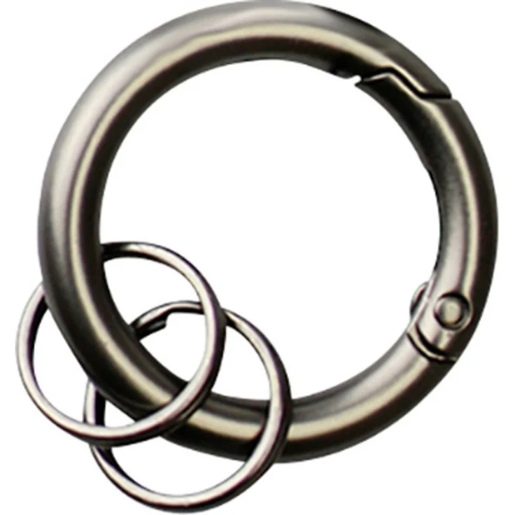 BASI Schlüsselanhänger Basi Schlüsselring 0006-0157 4026434178852 Grau (matt), Schwarz 10 St. - Snap-Schlüsselringe mit Karabiner, 30 mm Durchmesser, 2 Schlüsselringe enthalten