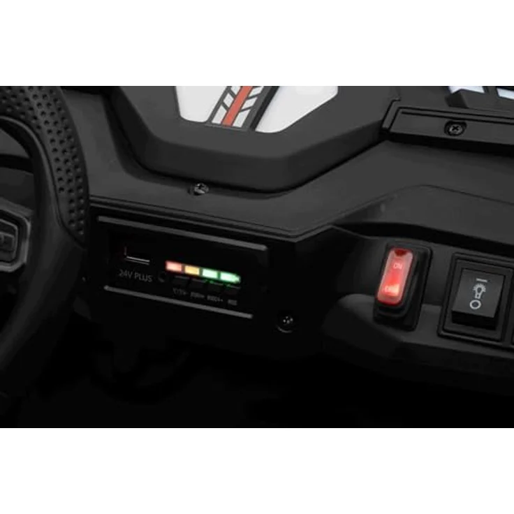 Beneo Motors 24V T-REX Ride Kinder Elektroauto, 2-Sitzer 4×4 mit Fernbedienung, Lithium Akku, LED-Leuchten, MP3/USB/AUX, für 3–8 Jahre, weiß – Bild 2