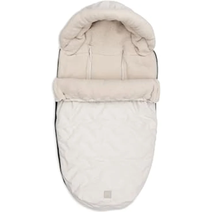 Jollein Fußsack Embossed Sand, für Buggy oder Kinderwagen, weiches Fleecefutter, komplett zu öffnen, waschbar bei 30° – Bild 2
