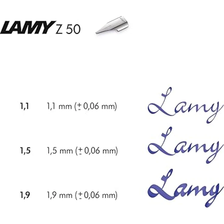 Lamy Z50 abc Ersatz-Feder, Füllfeder mit Federstärke A, gebürsteter Edelstahl, Silber, 1 Stück – Bild 2