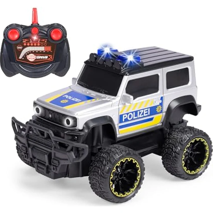 Dickie Toys RC Auto Suzuki Jimny Police, ferngesteuertes Polizeiauto (20 cm) mit Licht & Sound, 8 km/h, 2,4 GHz Fernbedienung, ab 3 Jahre, inkl. Batterien – Bild 1