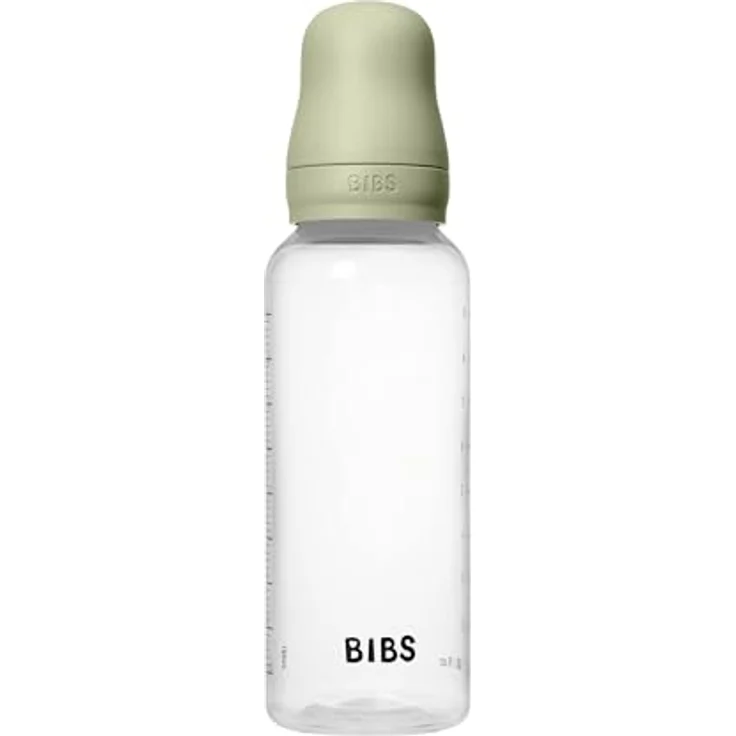 BIBS Babyflasche 270 ml, Silikon-Sauger, Anti-Kolik, BPA-frei, mittlerer Fluss, geeignet für Neugeborene, Farbe: Sage – Bild 4
