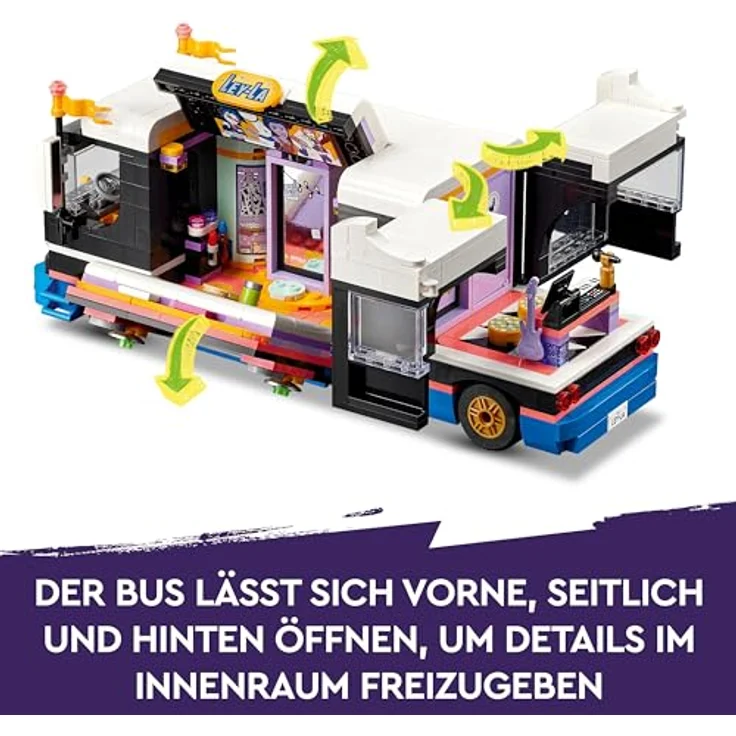 LEGO Friends Popstar-Tourbus, Musik-Set mit LKW-Spielzeug und 4 Figuren, fördert die sozial-emotionale Entwicklung, Geschenk zum Geburtstag für Mädchen und Jungen ab 8 Jahren 42619 – Bild 4