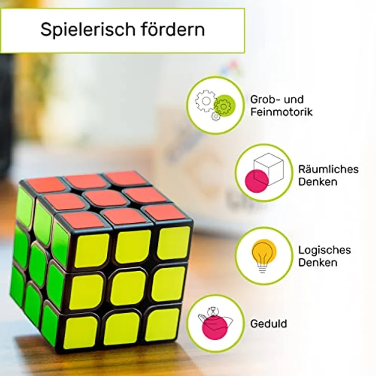 CUBIDI® Original Zauberwürfel 3x3 Klassisch - Typ Los Angeles | Speed-Cube 3x3x3 mit optimierten Dreheigenschaften | Magic Cube für Anfänger und Fortgeschrittene – Bild 4