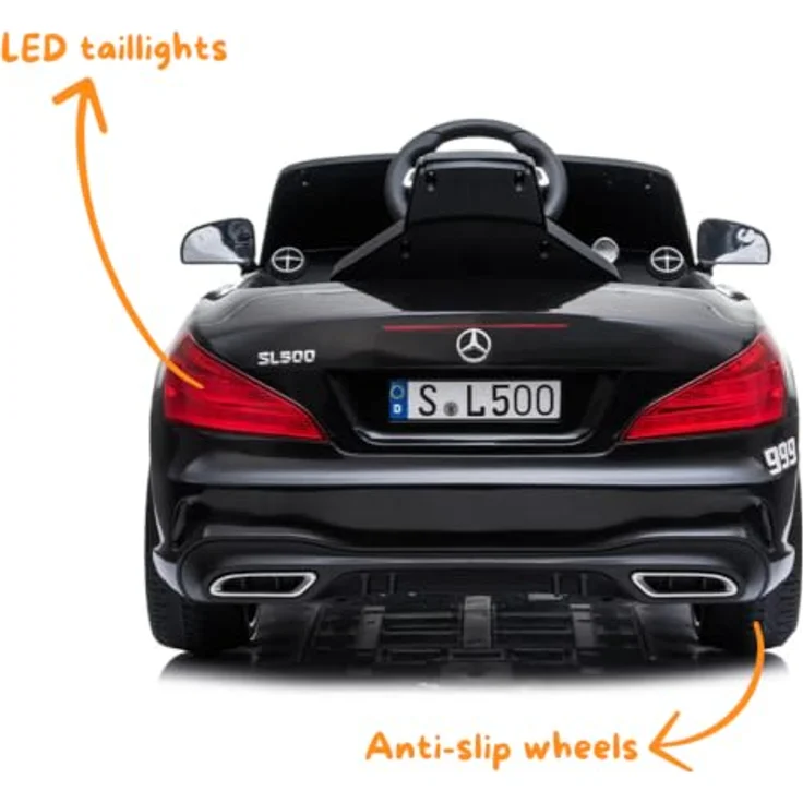 Mercedes Elektro-Polizeiauto 12V SL500 AMG, 1-6 Jahre, Fernbedienung, Schwarz – Bild 6