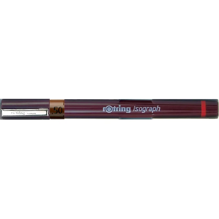 Rotring Isograph, Schreibstift mit 0,5 mm Strichstärke, braun, nachfüllbarer Tuschetank, einfache Wartung
