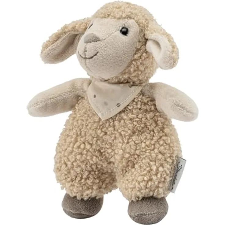 Sterntaler mini Kuscheltier Schaf Flocke, Plüschtier aus weichem Stoff mit Rassel, beige, für Babys zum Kuscheln und Spielen