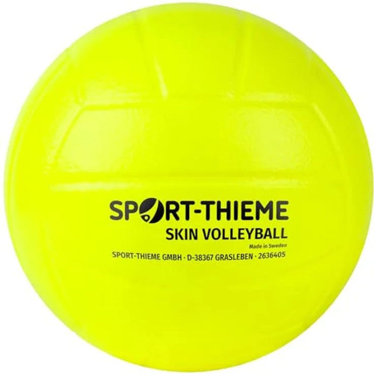 Sport-Thieme Weichschaum Volleyball Skin-Ball, desinfizierbar und abwaschbar, Ø 21 cm, griffig, leuchtend gelb, 348 g – Bild 1