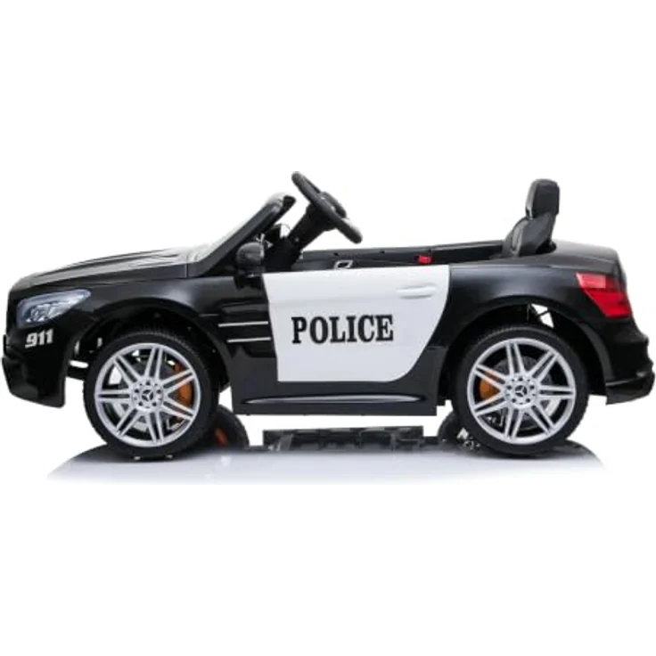Mercedes Elektro-Polizeiauto 12V SL500 AMG, 1-6 Jahre, Fernbedienung, Schwarz – Bild 3
