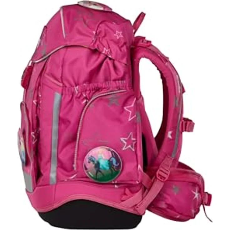 ergobag maxi set 6-teilig, ergonomischer Schulrucksack für Grundschule, geeignet für große Kinder ab 1. Klasse, SternzauBär - Pink, inklusive Heftebox und gefülltem Federmäppchen – Bild 3