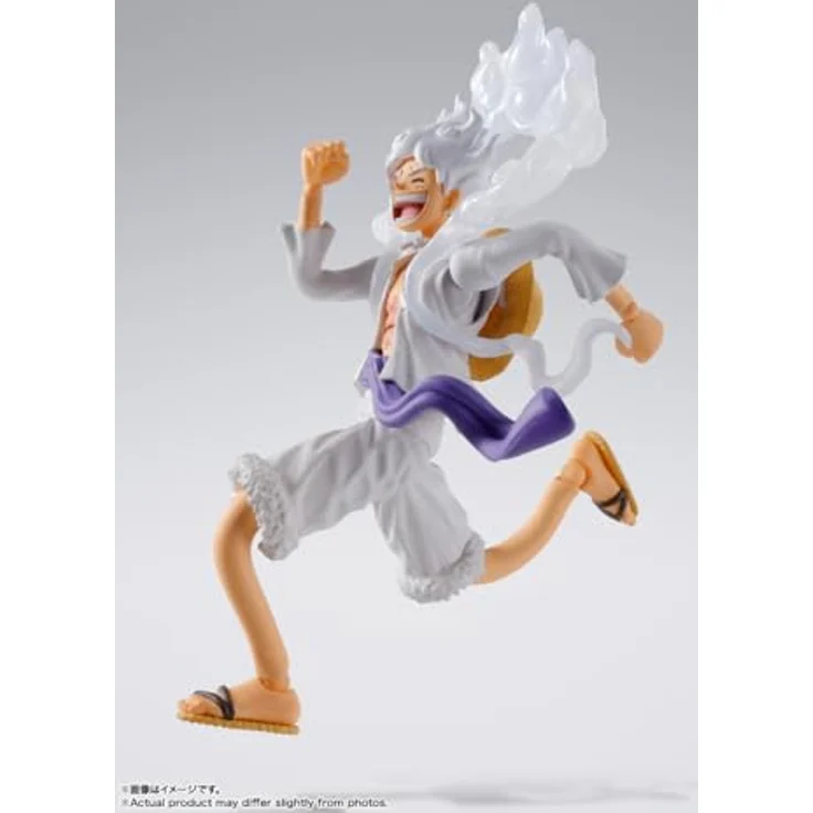 Tamashii Nation Monkey D. Luffy S.H. Figuarts, 15,5 cm Sammelfigur Gear 5 mit 4 austauschbaren Gesichtern und 3 Handpaaren – Bild 5