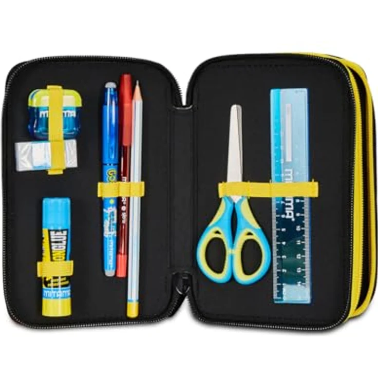 Seven Federmäppchen Pokemon Pikachu, XXL Etui mit 3 Fächern und kompletten Schreibwaren, inkl. Bleistiften und Filzstiften für Mädchen, Grundschule – Bild 3