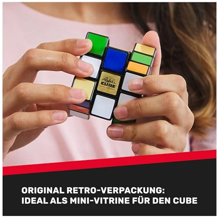 SPIN MASTER Rubik's 3x3 Retro Cube 50th Anniversary, Geschicklichkeitsspiel im klassischen Design, Mehrfarbig – Bild 2